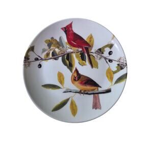 Set of 4 NATIONAL AUDUBON SOCIETY Northern Cardinal 2010 8" Salad Plates